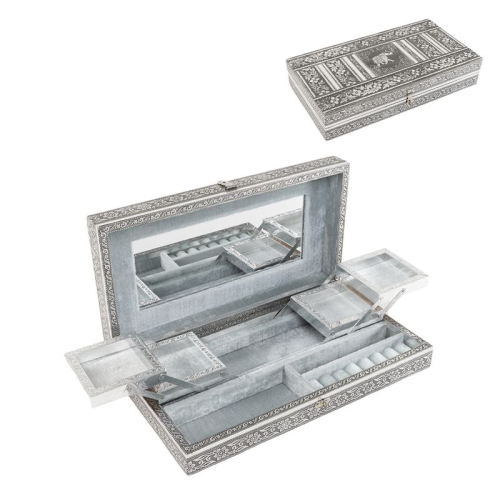 JOYERO METAL PLATA 38X20X7,5CM