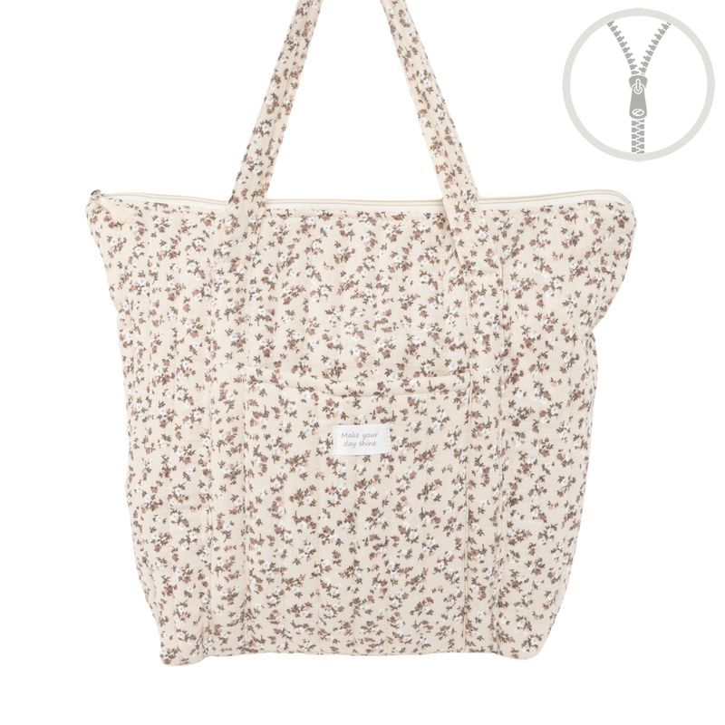 BOLSO ALGODON CON CREMALLERA FLORES