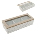 CAJA TE 3 DPTOS HOJAS