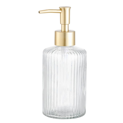 DISPENSADOR JABON CRISTAL DORADO