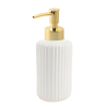 DISPENSADOR JABON BLANCO TAPON DORADO