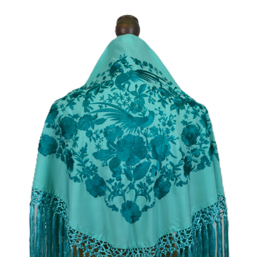 MANTON VERDE AGUA PAVO REAL