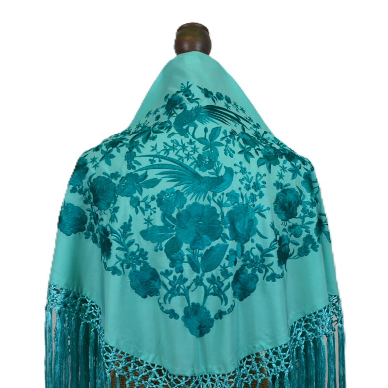 MANTON VERDE AGUA PAVO REAL