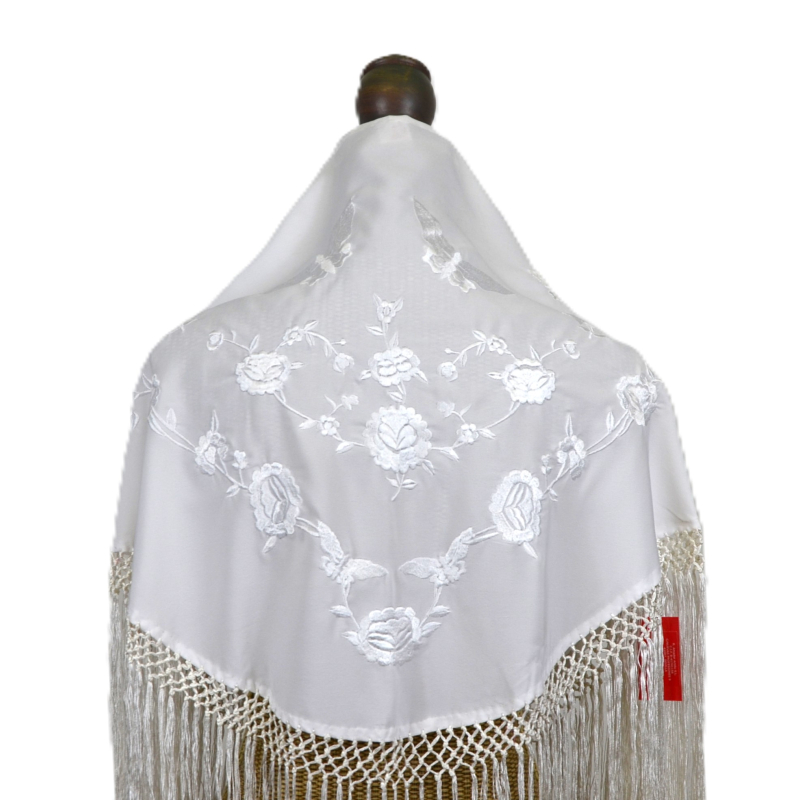 MANTON NIÑA BLANCO BORDADO MARIPOSAS