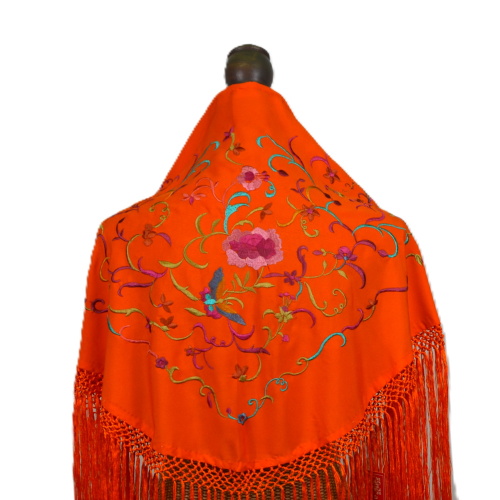 MANTON NIÑA NARANJA BORDADO ANTIQUE