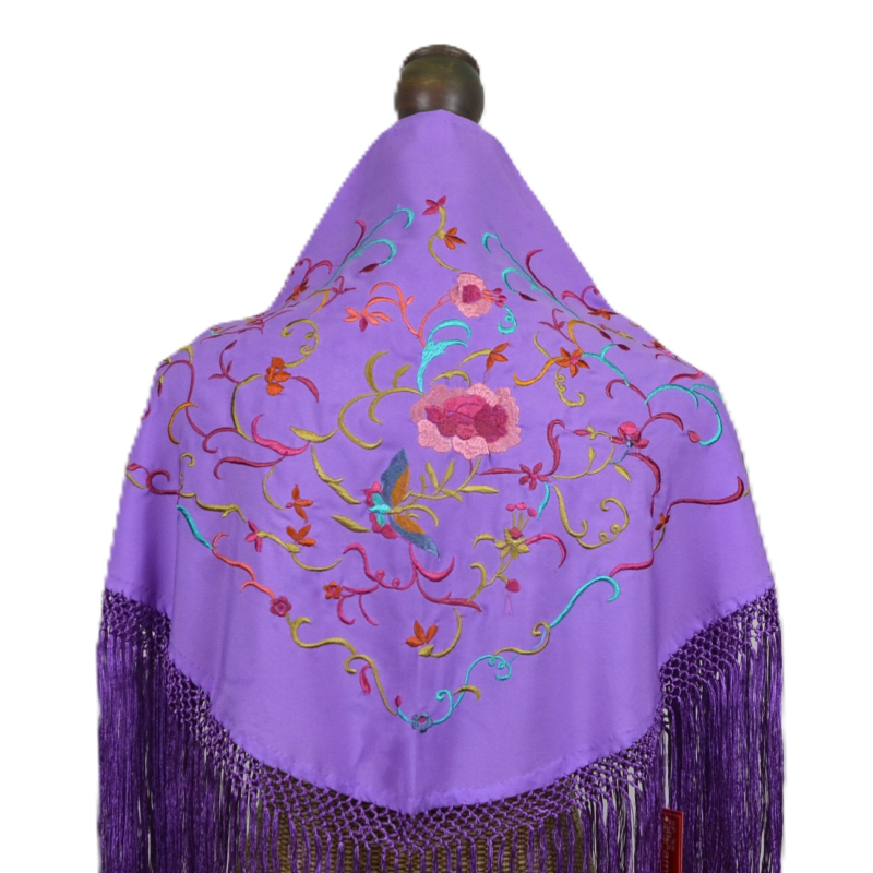 MANTON NIÑA PURPURA BORDADO ANTIQUE