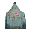 MANTON NIÑA AZUL JABONOSO BORDADO ANTIQUE
