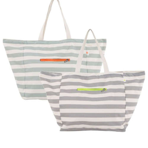 BOLSA PLAYA CON CREMALLERA FLUOR RAYAS 2C