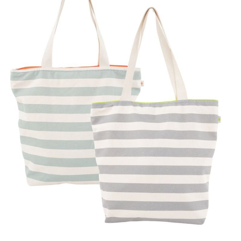 BOLSA PLAYA CON CREMALLERA FLUOR RAYAS 2C