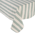 MANTEL 145X240 RAYAS VERDE AGUA ALGODON
