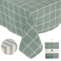 MANTEL 145X240 CUADROS VERDE AGUA ALGODON