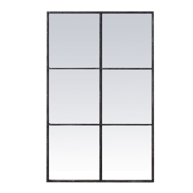 ESPEJO VENTANA 60X90 CM METAL NEGRO