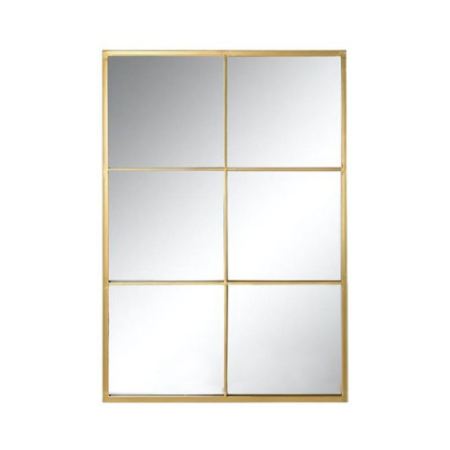 ESPEJO VENTANA 60X90 CM METAL DORADO