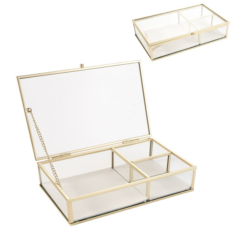 JOYERO CRISTAL FILO ORO TERCIOPELO NATURAL