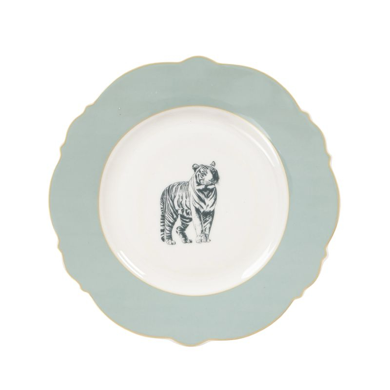 PLATO POSTRE RAYAS 20 CM