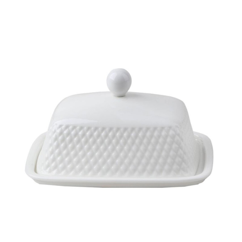 MANTEQUILLERA PORCELANA GRABADA