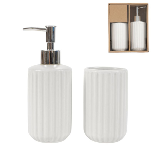 JUEGO DE BAÑO 2 PIEZAS BLANCO