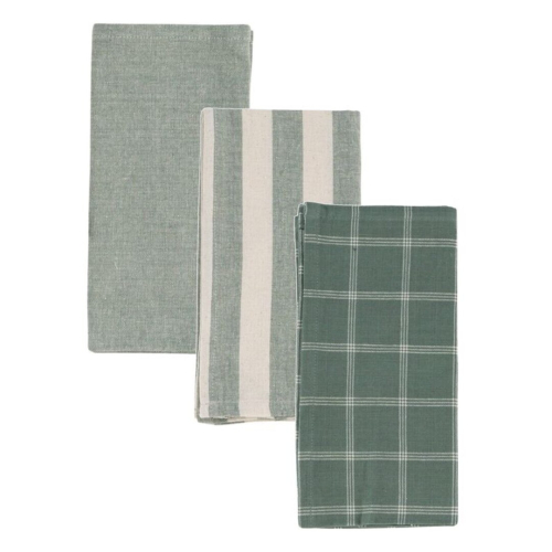 JUEGO 3 PAÑOS COCINA VERDE AGUA