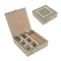 JOYERO METAL CHAMPAGNE 17.5 x 17.5 x 6.5cm