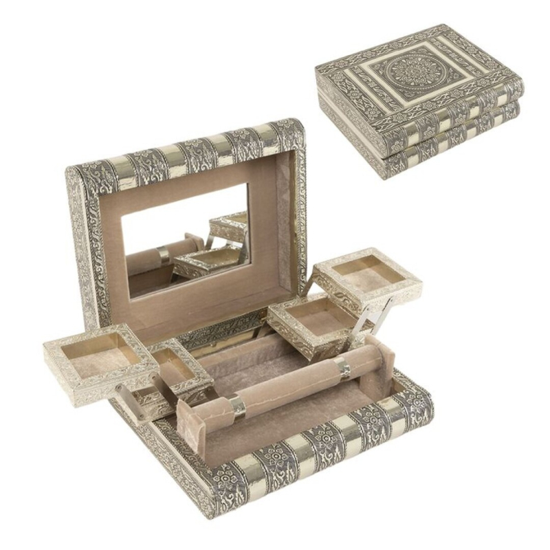 JOYERO 1 CAJON METAL CHAMPAGNE 17,5X12,5X7,5CM