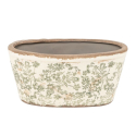 MACETERO OVAL FLOR VERDE
