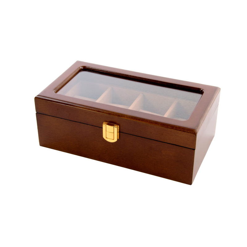CAJA 12 RELOJES MADERA 28X19X9 CM