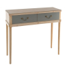 CONSOLA VERDE 2 CAJONES 90 x 30 x 80cm