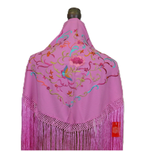MANTON NIÑA ROSA BORDADO ANTIQUE