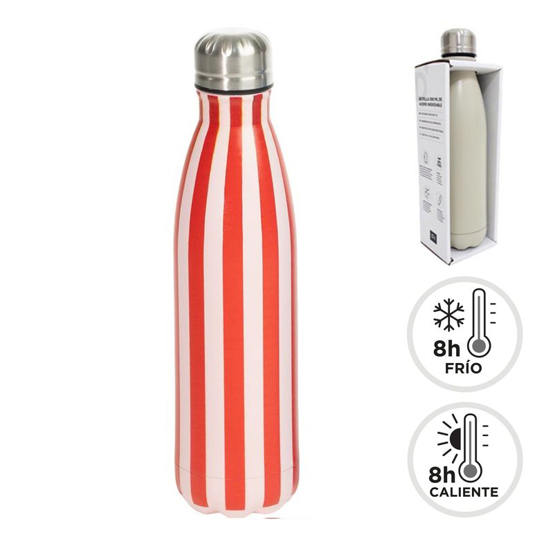 BOTELLA ACERO INOX.  500ML RAYAS