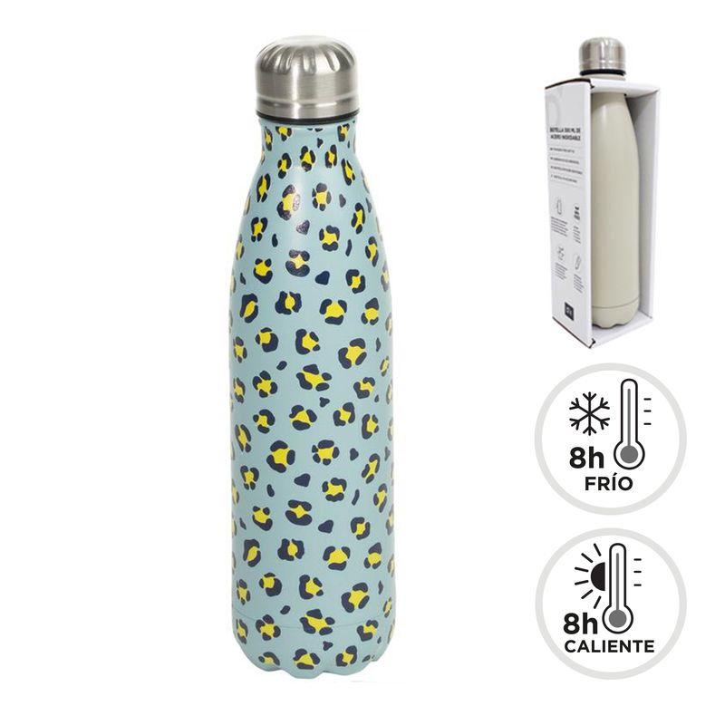 BOTELLA ACERO INOX. 500ML ANIMAL FLUOR
