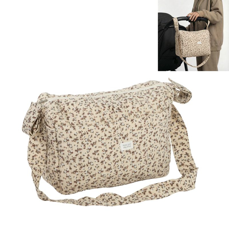 BOLSA CARRITO BEBE ALGODON FLORES