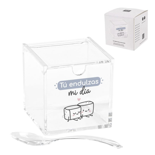 AZUCARERO ACRIL CON CUCHARA "DULCE"