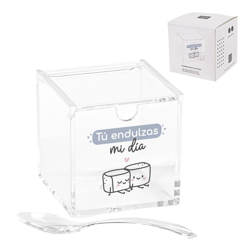 AZUCARERO ACRIL CON CUCHARA "DULCE"