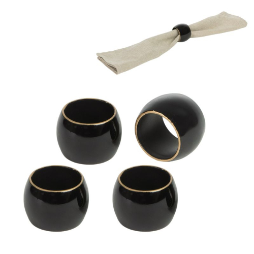 JUEGO DE 4 SERVILLETEROS NEGRO