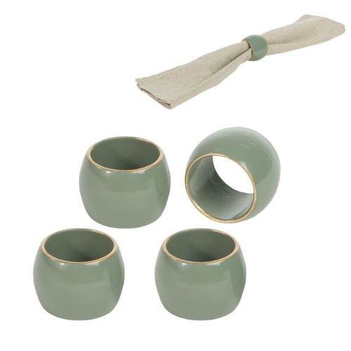 JUEGO DE 4 SERVILLETEROS VERDE