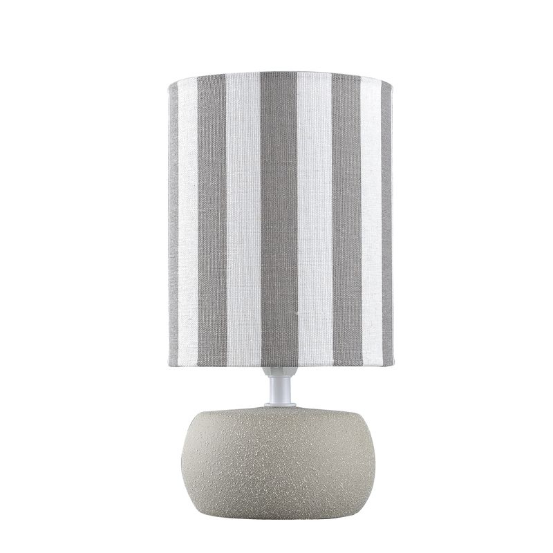 LAMPARA B/CERAM PANTALLA RAYAS GRIS