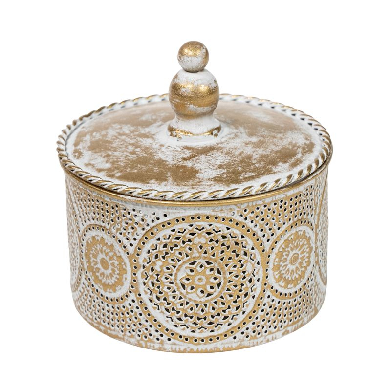 CAJA L ARABESCO ORO ENVEJECIDO