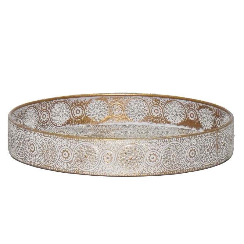 CENTRO BANDEJA ARABESCO ORO ENVEJECIDO