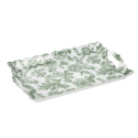 BANDEJA 38X24CM MELAM FLOR VERDE