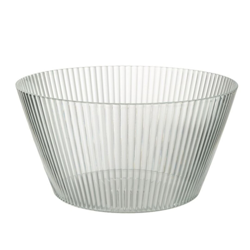 ENSALADERA 22,5CM ACRIL RAYAS TRANSP
