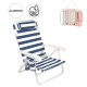 SILLA PLAYA PLEG RECL C/ COJIN RAYAS AZUL MARINO