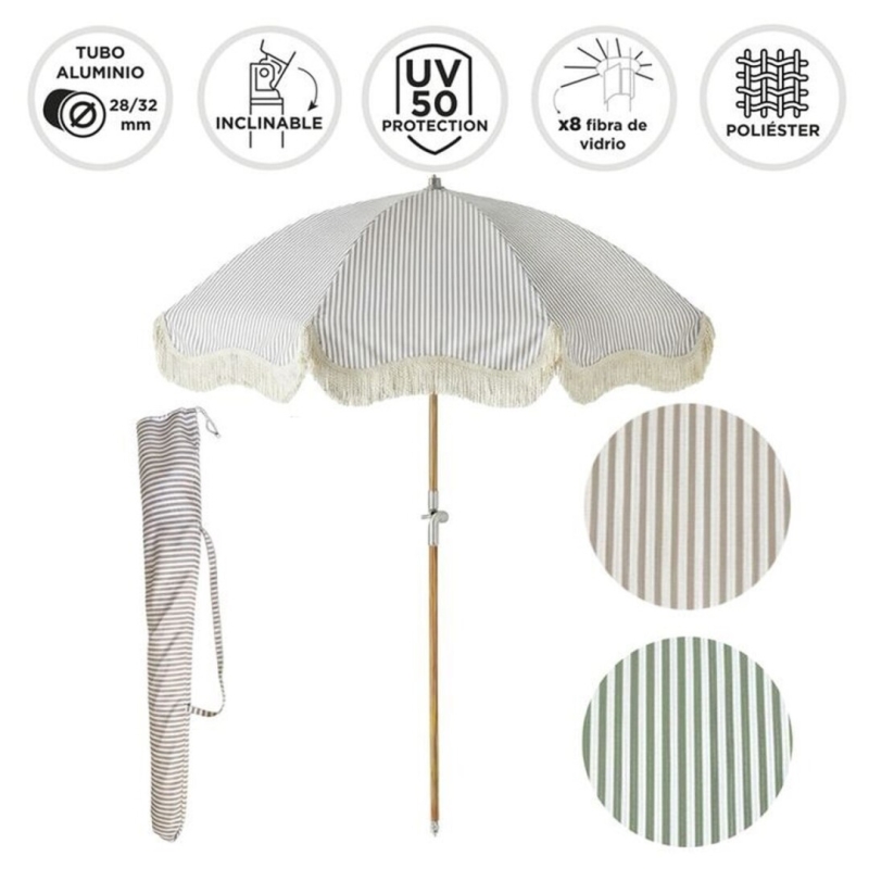 SOMBRILLA 220 CM RAYAS UV50