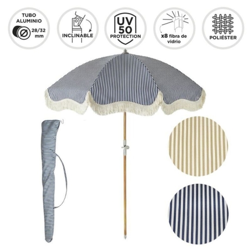 SOMBRILLA 180 CM RAYAS UV50