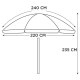 SOMBRILLA 180 CM RAYAS UV50