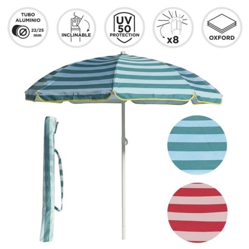 SOMBRILLA 180 CM RAYAS UV50