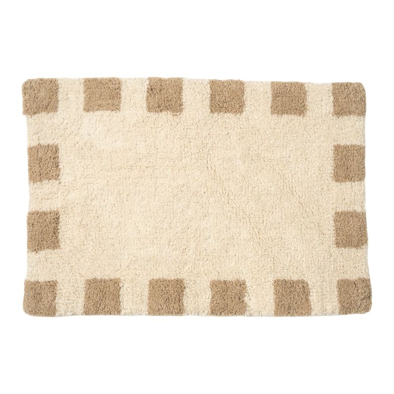 ALFOM BAÑO 40X60CM ONDAS NATURAL CUADROS VERDES