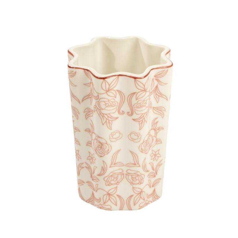 VASO ONDAS FLORES VERDE