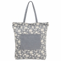 BOLSA AZUL FLORES ALGODON