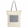 BOLSA NATURAL/AZUL FLORES ALGODON