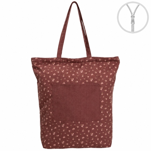 BOLSA GRANATE FLORES ALGODON